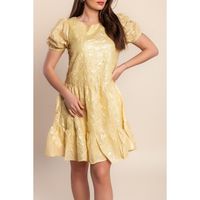 Kurzarm-Minikleid, Gelb