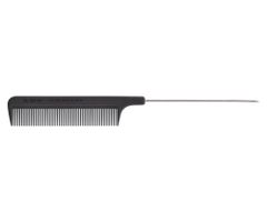 Karbónový tupírovací hrebeň s kovovým hrotom Eurostil Professional Carbon Antistatic - 22,3 cm (09189)