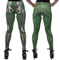 hlače ženske (tajice) KREEPSVILLE ŠEST ŠEST ŠEST - Skeletoni-Bone - Mulj - GLSBS XL