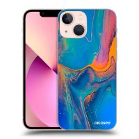 Silikónový čierny obal pre Apple iPhone 13 mini - Rainbow