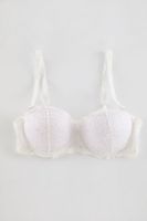 Trendyol White Lace Rope Strap Push-Up Strapless Knitted Bra