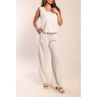 Leinen 2-Teiliges Set, Beige