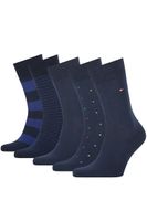 Tommy Hilfiger Socks - TH MEN SOCK 5P TIN GIFTBOX STRIPE AND DOT blue