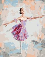 Maľovanie podľa čísel - BALETKA V RUŽOVÝCH ŠATÁCH Rámovanie: bez rámu a bez vypnutia plátna, Rozmer: 80x100 cm