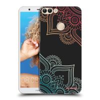 Silikónový čierny obal pre Huawei P Smart - Kvetinový vzor