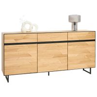 Linea Natura ŠIROKÁ KOMODA, divoký dub, čierna, divoký dub, 180/90/42 cm