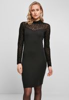 Women's Lace Dress with Turtle Neck Black
