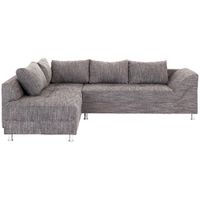 P & B ROHOVÁ SEDAČKA, textil, kompozitné drevo, sivá
