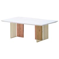 MID.YOU KONFERENČNÝ STOLÍK, biela, farba akácie, zlatá, drevo, kov, kameň, 120/45/70 cm