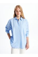 LC Waikiki Lcw Striped Long Sleeve Oversize Women's Shirt