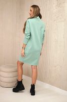 Dark mint dress with tie