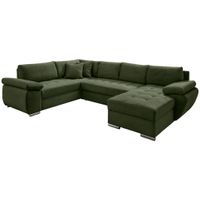 Livetastic SEDACÍ SOUPRAVA, textil, tmavě zelená