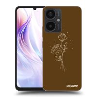 Silikónový čierny obal pre Xiaomi Redmi 13C 5G - Brown flowers