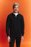 DEFACTO Black Regular Fit Half Zipper Stand Collar Basic Plain Sweatshirt