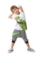 Denokids Pizza Crocodile Boy T-shirt Capri Szorty Zestaw