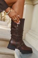 Boto Szigetelt női csizmák pántokkal és csattal barna Ivaline