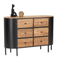 Ambia Home KOMODA, akácia, čierna, farba akácie, 120/83/40 cm