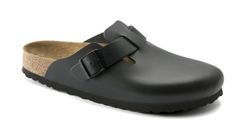 Birkenstock Boston Natural Leather Narrow Fit Ženy - Sandály Birkenstock - Černá - 60193-12 - Size: 12