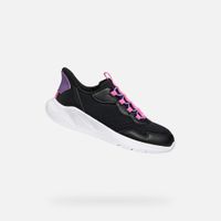 Black Girls Geox Sprintye Fast In Sneakers - Girls