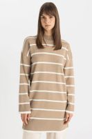 DEFACTO Regular Fit Striped Half Turtleneck Knitwear Sweater Tunic