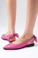 Mio Gusto Bonny Women's Casual Flat Shoes From Genuine Leather Fuchsia.