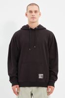 Trendyol Black Oversize/Wide Cut Hooded Fleece Inside/Warm Sweatshirt