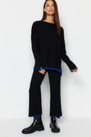 Trendyol Black Wide Fit Contrast Color Knitwear Two Piece Set