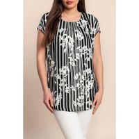 Plus Size Bluza S Kratkim Rukavima, Crna