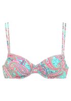 VENICE BEACH Bikini gornji dio  akvamarin / marelica / roza / bijela