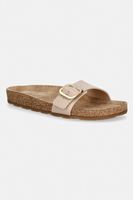 Tommy Hilfiger papuci pentru femei, din piele TH CLASSIC CORK SANDAL PEARL LTH