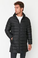 Trendyol Black Regular Fit Side Zipper Wind Resistant Winter Coat