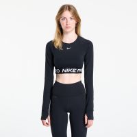 Μπλουζάκι Nike Pro Women's Dri-FIT Cropped Long-Sleeve Top Black/ White L