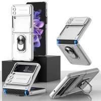 GKK RING Zaščitni ovitek z držalom Samsung Galaxy Z Flip 4 5G srebrn