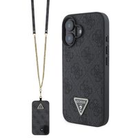 GUESS 4G STRASS SET Zaščitna prevleka + trak za Apple iPhone 16 črna