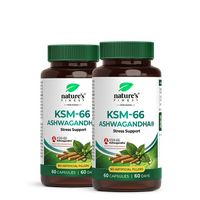 Nature's Finest KSM-66 Ashwagandha® Bundle | adaptogēns uztura bagātinātājs stresam, kortizolam + miega atbalstam | KSM-66 saknes ekstraks, 5% vitanol