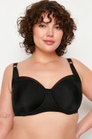 Trendyol Curve Black Mesh Detailed Balconette Bra