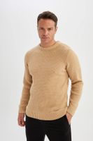 DEFACTO Standard Fit Regular Cut Crew Neck Basic Plain Knitwear Sweater