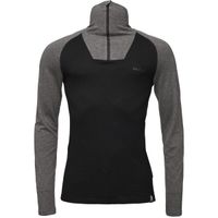 Bula RETRO Мъжка тениска от мериносова вълна, черно, размер