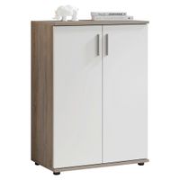 Carryhome KOMODA, biela, tmavý dub, 60/84/35 cm