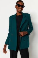 Trendyol Emerald Green Regularly Lined Woven Blazer Jacket with Button Detail