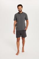 Men's Balmer pyjamas, short sleeves, short legs - print/graphite