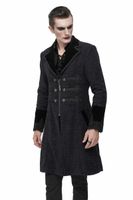 DEVIL FASHIO - Herrenmantel - Master Of Death Gothic Fur Collar S