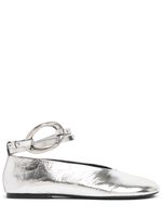 10mm Metallic Leather Flat Shoes