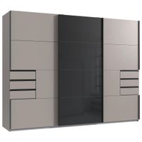 Carryhome SKRIŇA S POS. DVER. – HOR.VED, grafitová, čierna, Sahara, 270/208/64 cm