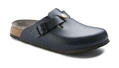 Birkenstock Boston ESD Natural Leather Narrow Fit Ženy - Sandály Birkenstock - Modrá - 61388-3.5 - Size: 3.5