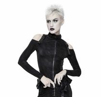 koszulka gotycki and punk damskie - Landslide Punk Turtleneck Jacket with Shoulder Sli - DEVIL FASHION - CT122 XL-XXL