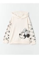 LC Waikiki Minnie Mouse Printed Long Sleeve Girls' Hoodie