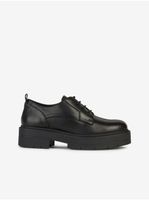 Black Women's Leather Platform Shoes Geox Spherica - Women's
