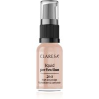 Claresa Liquid Perfection 2in1 vysoko krycí make-up odtieň 104 Nude 18 g