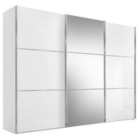 Moderano ŠATNÍ SKŘÍŇ SE ZRCADLEM, bílá, 249/222/68 cm